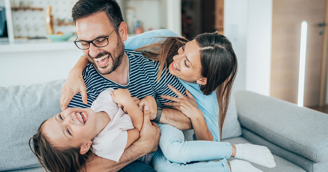 A family playing